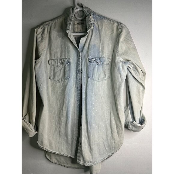 Vintage Abercrombie & Fitch Women’s M Denim Button Down Shirt Y2K 90s Western - Picture 7 of 8
